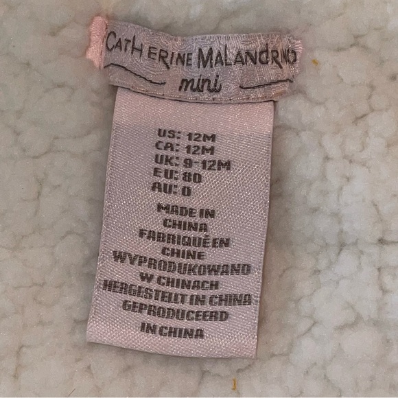 Catherine Malandrino Mini Infant Cape Sherpa Lined Size 12 Mo Corduroy Outer - Picture 5 of 5